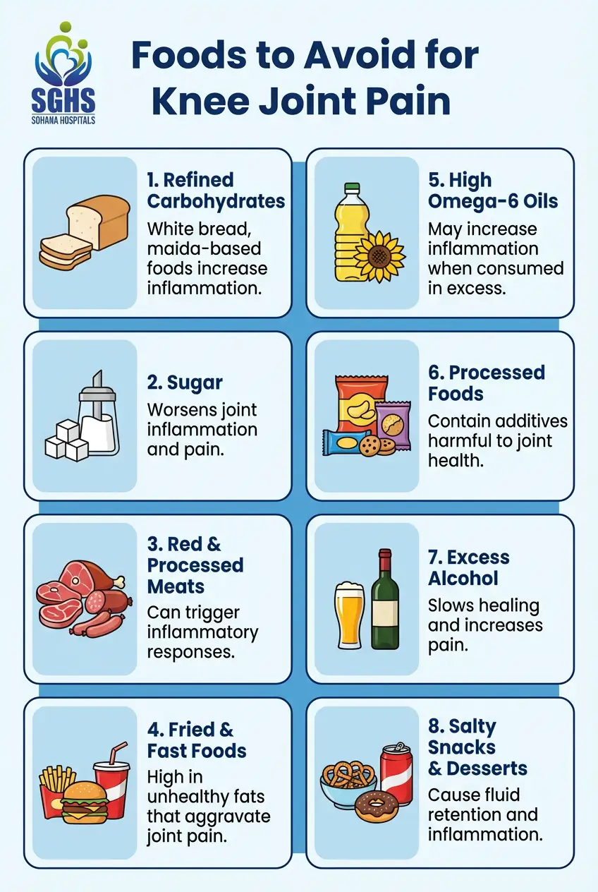 Foods to Avoid for Knee Joint Pain