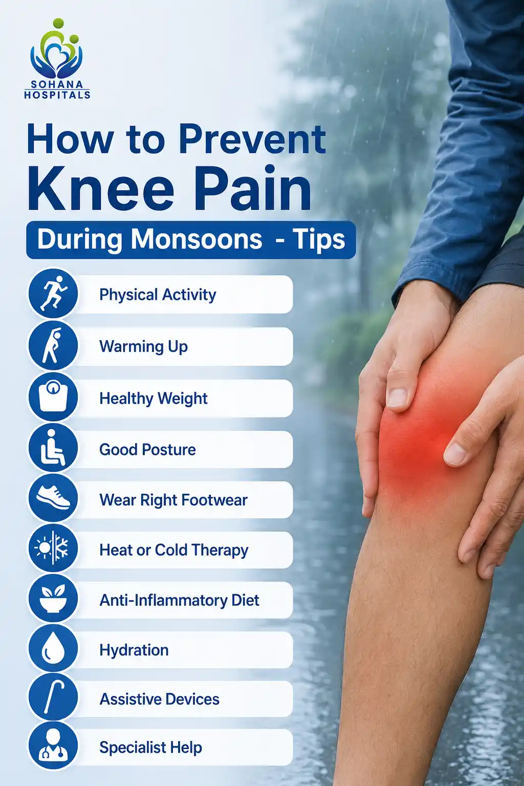 How to Prevent Knee Pain During Monsoons Knee Care - Tips